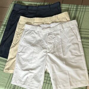 G Fore size 35” waist Men's Classic Shorts - Navy, White, and Tan (lot of 3)